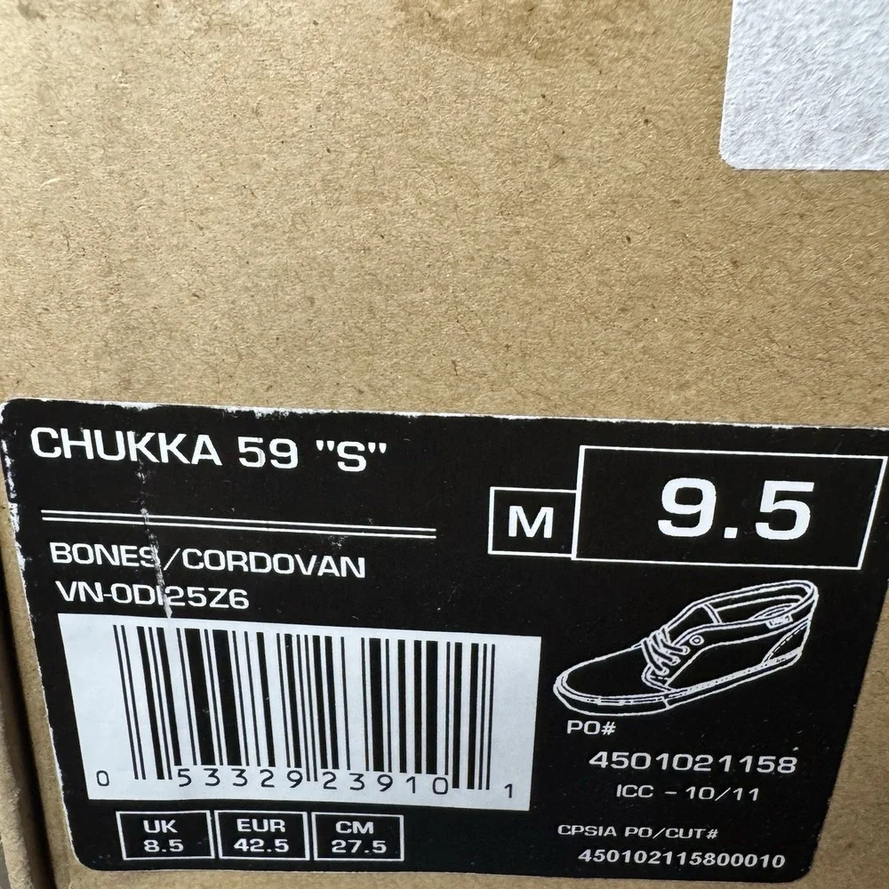 RARE VANS Chukka 59 S WTAPS Bones Cordovan Burgundy Size 9.5 Boot Syndicate VNDS